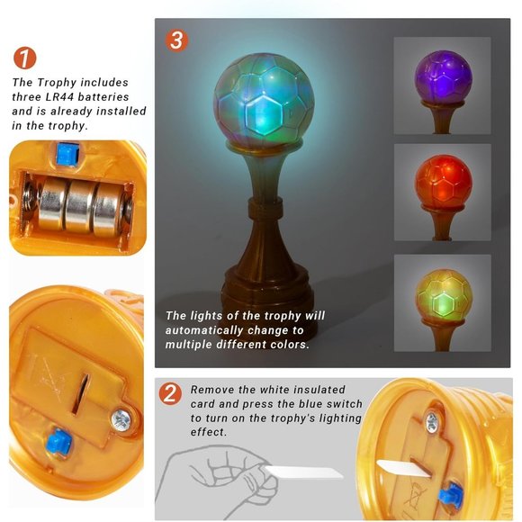 Brazil Soccer Player Doll Toys Includes Light-Up Toy Trophy - Picture 3 of 6